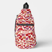 おもしろいパーソナライズされたカラフルカラー猫パターン スリングバッグ (正面)