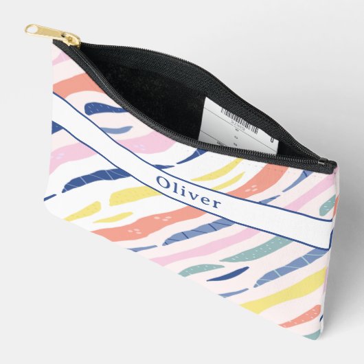 おもしろいパーソナライズされたカラフル柄の鉛筆ケース アクセサリーポーチ (見開き)