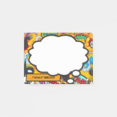 おもしろいパーソナライズされたカラフル漫画のブ考えブル ポストイット (正面)