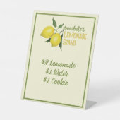 おもしろいパーソナライズされたキッズレモネードスタンド 台座サイン (正面)