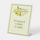 おもしろいパーソナライズされたキッズレモネードスタンド 台座サイン (正面)