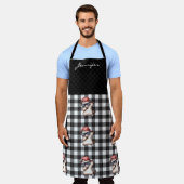 おもしろいパーソナライズされたキャットオールオーバープリントエプロン エプロン (着用した状態)