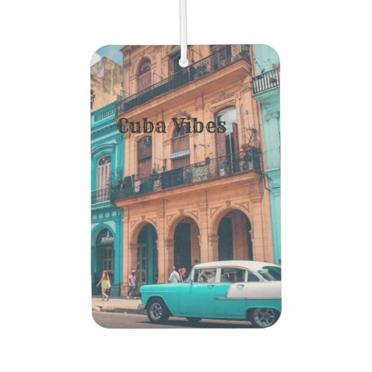 おもしろいパーソナライズされたキューバ通りカーエアーフレッシュナー カーエアーフレッシュナー (正面)