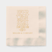 おもしろいパーソナライズされたクリスマス企業の休暇 箔ナプキン (正面)