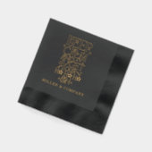 おもしろいパーソナライズされたクリスマス企業の休暇 箔ナプキン (左)