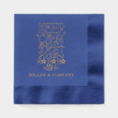 おもしろいパーソナライズされたクリスマス企業の休暇 箔ナプキン (正面)