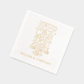 おもしろいパーソナライズされたクリスマス企業の休暇 箔ナプキン (左)