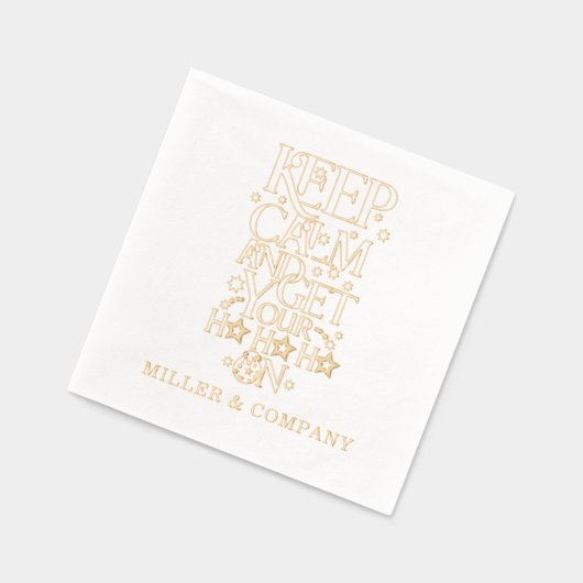 おもしろいパーソナライズされたクリスマス企業の休暇 箔ナプキン (左)