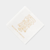 おもしろいパーソナライズされたクリスマス企業の休暇 箔ナプキン (右)