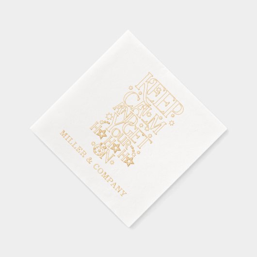 おもしろいパーソナライズされたクリスマス企業の休暇 箔ナプキン (右)