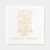 おもしろいパーソナライズされたクリスマス企業の休暇 箔ナプキン (正面)