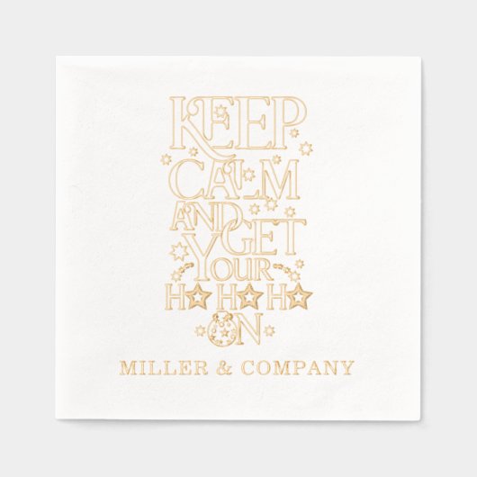 おもしろいパーソナライズされたクリスマス企業の休暇 箔ナプキン (正面)