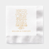 おもしろいパーソナライズされたクリスマス企業の休暇 箔ナプキン (正面)