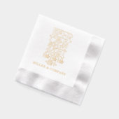 おもしろいパーソナライズされたクリスマス企業の休暇 箔ナプキン (左)