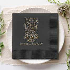 おもしろいパーソナライズされたクリスマス企業の休暇 箔ナプキン