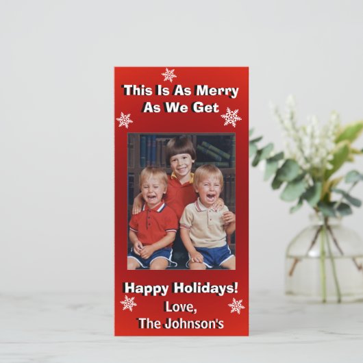 おもしろいパーソナライズされたクリスマス シーズンカード (スタンド正面)