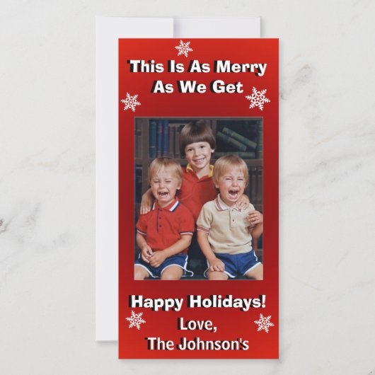 おもしろいパーソナライズされたクリスマス シーズンカード (正面)