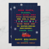 おもしろいパーソナライズされたクリスマス シーズンカード (正面/裏面)