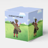 おもしろいパーソナライズされたゴルファーがゴルフ場に出る フェイバーボックス (正面サイド)