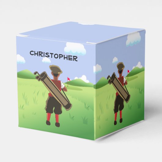 おもしろいパーソナライズされたゴルファーがゴルフ場に出る フェイバーボックス (正面サイド)