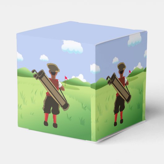 おもしろいパーソナライズされたゴルファーがゴルフ場に出る フェイバーボックス (裏面サイド)