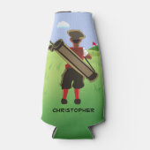 おもしろいパーソナライズされたゴルファーがゴルフ場に出る ボトルクーラー (正面)