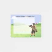 おもしろいパーソナライズされたゴルファーがゴルフ場に出る ポストイット (正面)