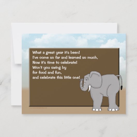 おもしろいパーソナライズされたジャングル誕生日パーティーの招待 招待状 (裏面)