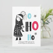 おもしろいパーソナライズされたスカンジナビアモダンクリスマス 招待状 (スタンド正面)