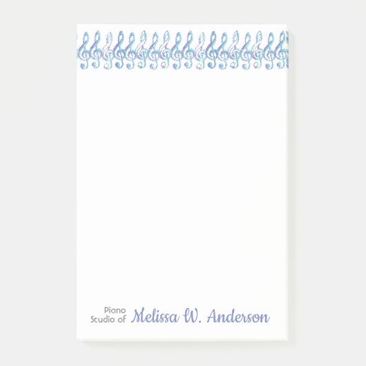 おもしろいパーソナライズされたスクライゴレインボートレブルクレフ、 音符記号 ポストイット (正面)