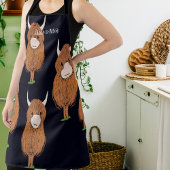 おもしろいパーソナライズされたスコットランド高地牛 エプロン