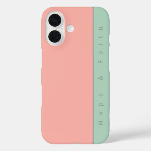 おもしろいパーソナライズされたソフトパカラフルステルピーチグリーン iPhone 16ケース