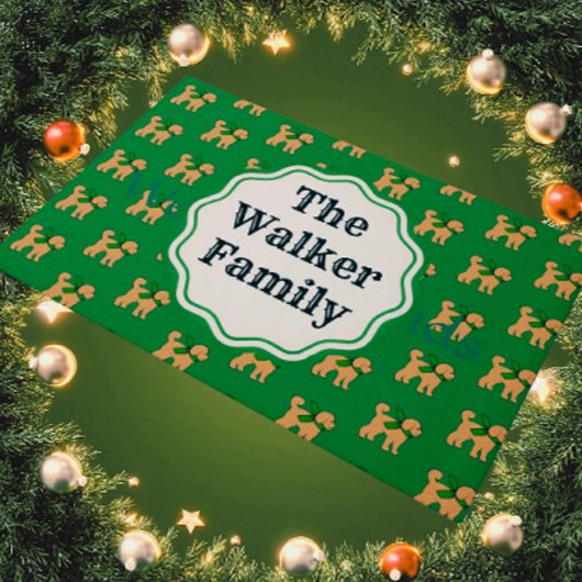 おもしろいパーソナライズされたドッググリーン ドアマット