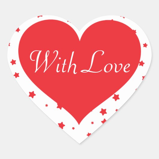 おもしろいパーソナライズされたハート(ラブステッカー) ハートシール (正面)
