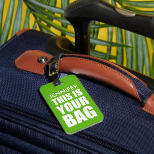 おもしろいパーソナライズされたバッグ注意旅行緑 ラゲッジタグ