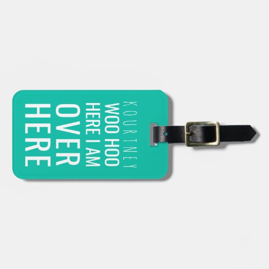 おもしろいパーソナライズされたバッグ |ユーモアの緑 ラゲッジタグ (正面横)