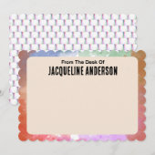 おもしろいパーソナライズされたパカラフルステル縁ど ノートカード (正面/裏面)