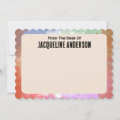 おもしろいパーソナライズされたパカラフルステル縁ど ノートカード (正面)