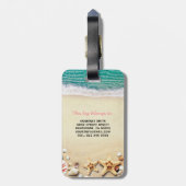 おもしろいパーソナライズされたビーチ夏バッグ注意 ラゲッジタグ (裏面縦)