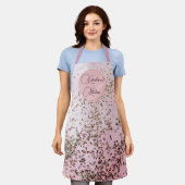 おもしろいパーソナライズされたピンク紙吹雪 エプロン (着用した状態)