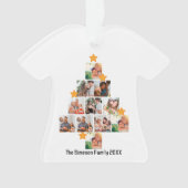 おもしろいパーソナライズされたファミリークリスマス11フォトコラージュ オーナメント (正面)