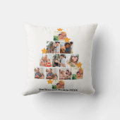 おもしろいパーソナライズされたファミリークリスマス11フォトコラージュ クッション (裏面)