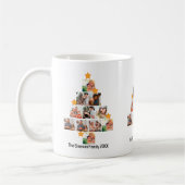 おもしろいパーソナライズされたファミリークリスマス11フォトコラージュ コーヒーマグカップ (左)