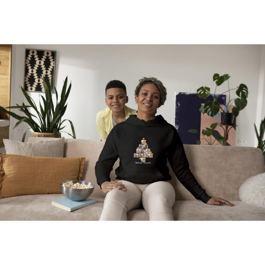 おもしろいパーソナライズされたファミリークリスマス11フォトコラージュ パーカ