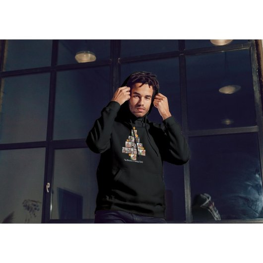 おもしろいパーソナライズされたファミリークリスマス11フォトコラージュ パーカ