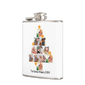 おもしろいパーソナライズされたファミリークリスマス11フォトコラージュ フラスク (左)
