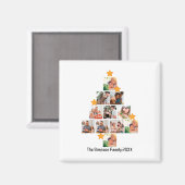 おもしろいパーソナライズされたファミリークリスマス11フォトコラージュ マグネット (正面/裏面)