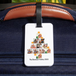おもしろいパーソナライズされたファミリークリスマス11フォトコラージュ ラゲッジタグ