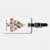 おもしろいパーソナライズされたファミリークリスマス11フォトコラージュ ラゲッジタグ (正面横)