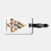 おもしろいパーソナライズされたファミリークリスマス11フォトコラージュ ラゲッジタグ (裏面横)